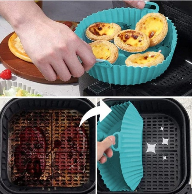 PACK 4 MOLDES DE SILICONA ANTIADHERENTES PARA FREIDORA DE AIRE 20 CM DIÁMETRO