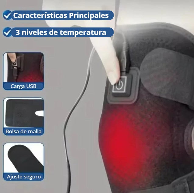 RODILLERA TÉRMICA ALIVIORÁPIDO CON CARGA USB | Calor y alivio en segundos