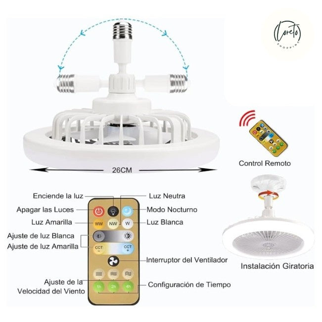 VENTILADOR CON LUZ LED FRESHLIGHT | Tus espacios más agradables, frescos e iluminados