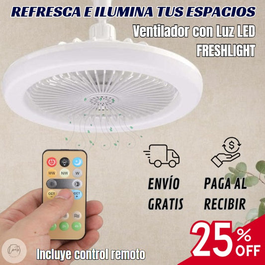 VENTILADOR CON LUZ LED FRESHLIGHT |  Tus espacios más agradables, frescos e iluminados