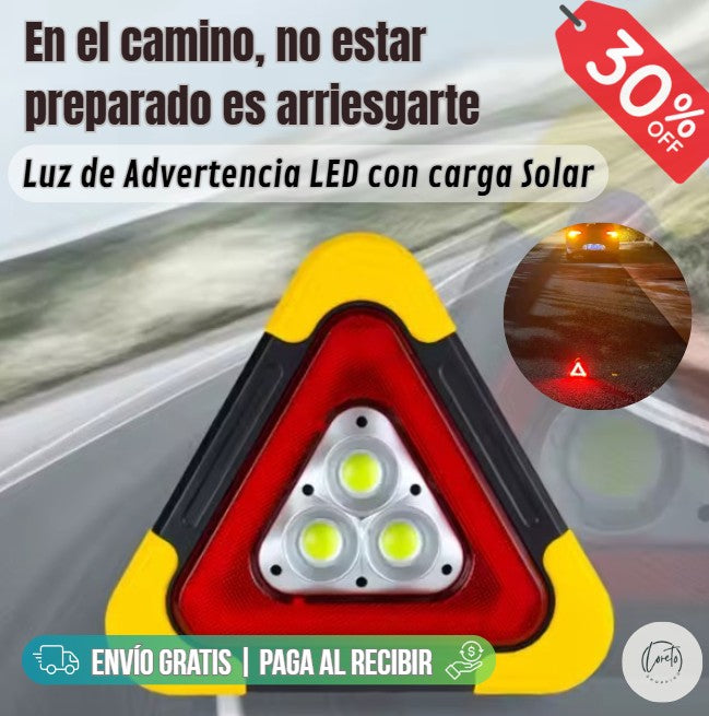 LUZ DE ADVERTENCIA LED CON CARGA SOLAR 🚗🚧 | No estar preparado es arriesgarte
