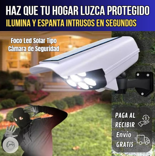FOCO LED SOLAR TIPO CÁMARA DE SEGURIDAD | Seguridad y tranquilidad para tu familia