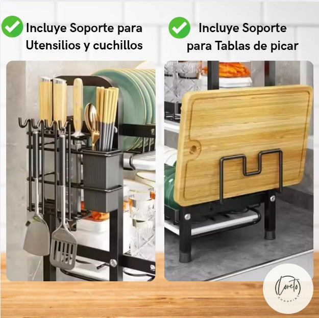 SECA PLATOS DOS NIVELES | Orden y espacio para tu cocina