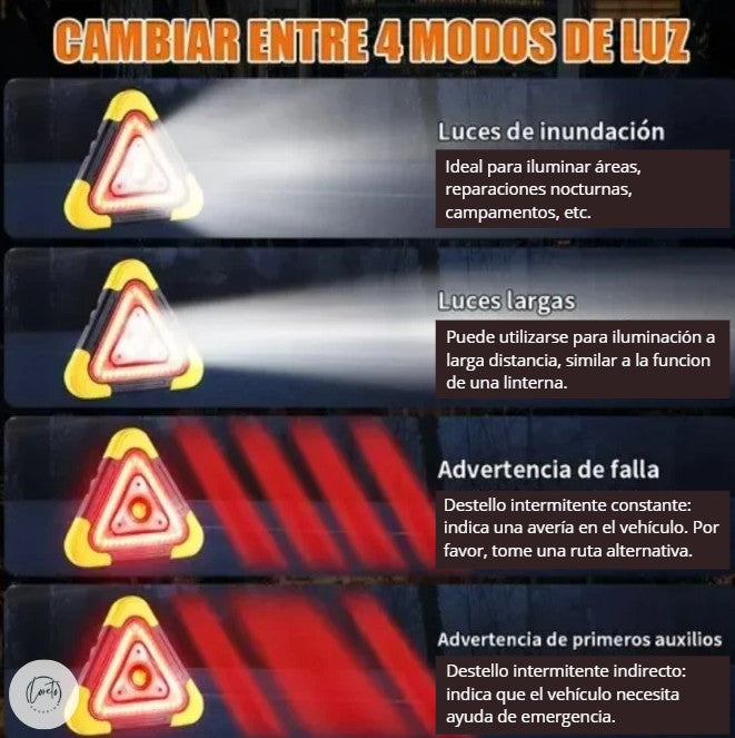 LUZ DE ADVERTENCIA LED CON CARGA SOLAR 🚗🚧 | No estar preparado es arriesgarte