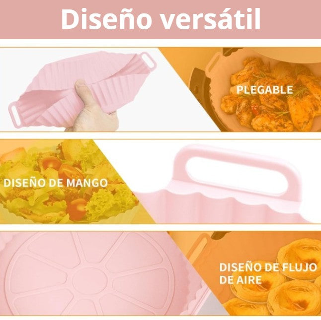 PACK 4 MOLDES DE SILICONA ANTIADHERENTES PARA FREIDORA DE AIRE 20 CM DIÁMETRO