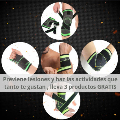 Pack Rodillera - Tobillera / Recupera tu movilidad / de Regalo lleva 1 Codera + 1 Muñequera + 1 Banda de Mano