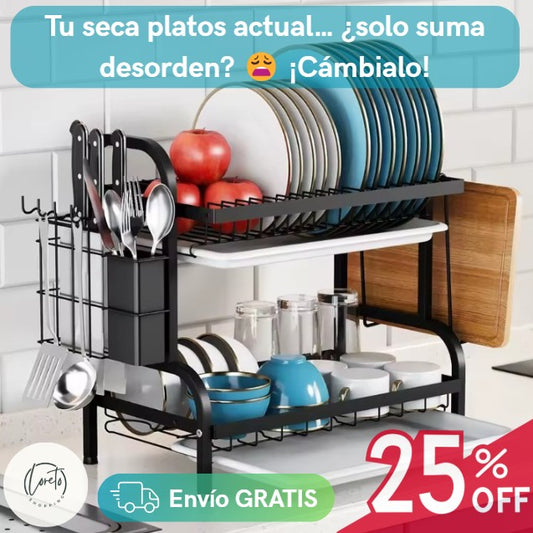 SECA PLATOS DOS NIVELES | Orden y espacio para tu cocina